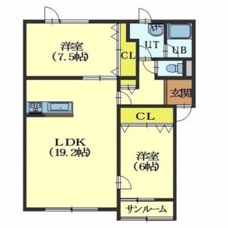 ヴィラージュ東浜の物件間取画像